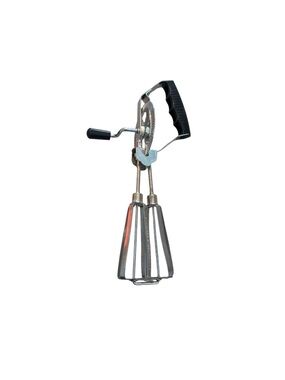 Vintage Mid Century Hand Mixer Egg Beater Heavy Duty Stainless Steel Black